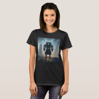  Robot 4 women black T-shirt