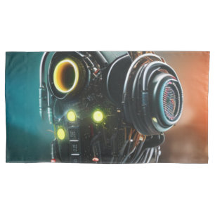 Robot 5 gray king pillowcase