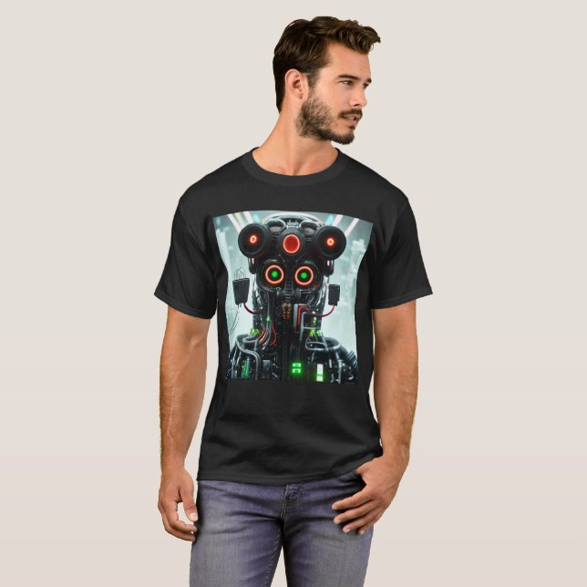 Robot 5 hommes noir T-shirt (Devant entier)