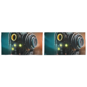 Robot 5 king pillowcases 2 sided pair