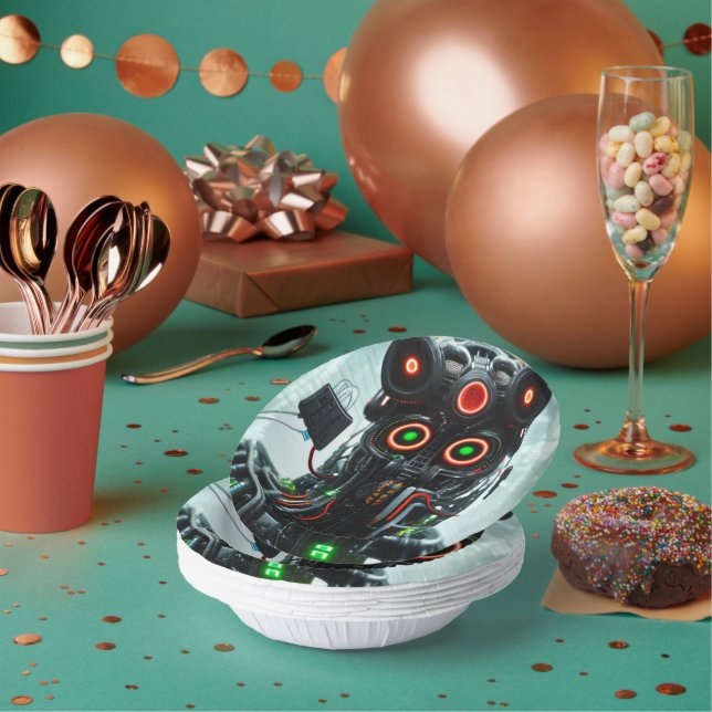 Robot 5 paper bowls plate (Multi)