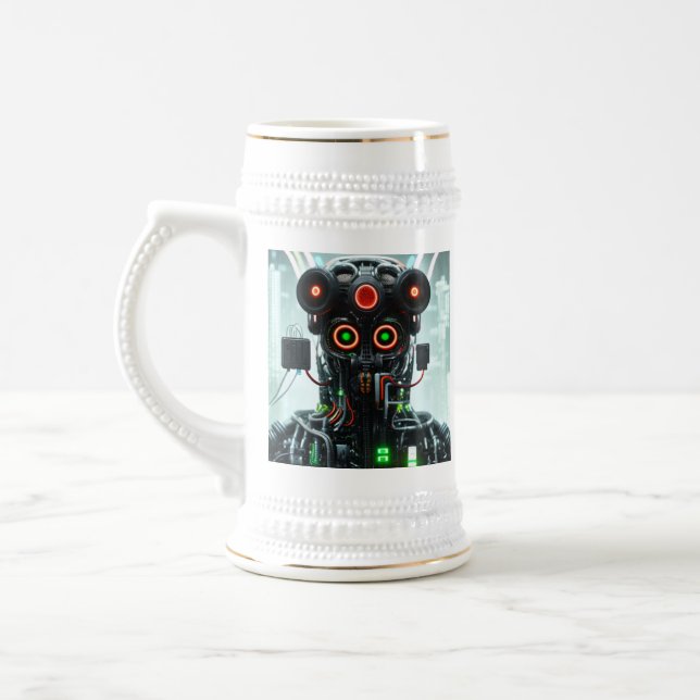 Robot 5 white stein gold trim (Left)