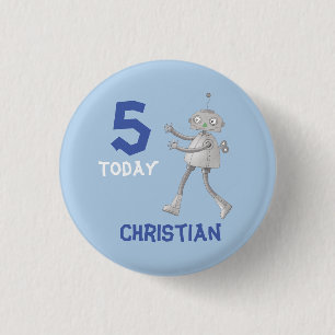 Robot age Badge 1 Inch Round Button