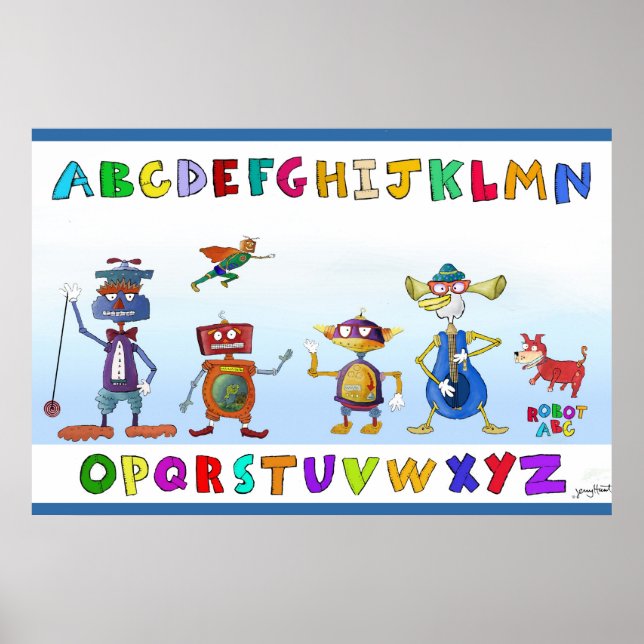 Robot Alphabet by Jerry Hunt Poster (Front)