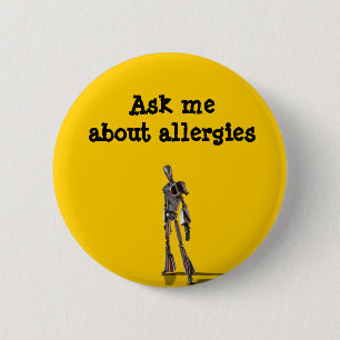 Robot Ask me about allergies 2 Inch Round Button