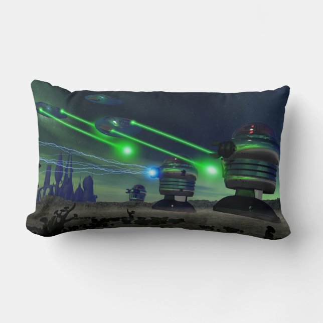 Robot Attack Lumbar Pillow (Front)
