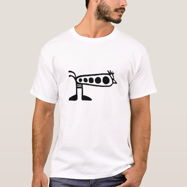 Robot bird linear art drawing T-Shirt (Front)