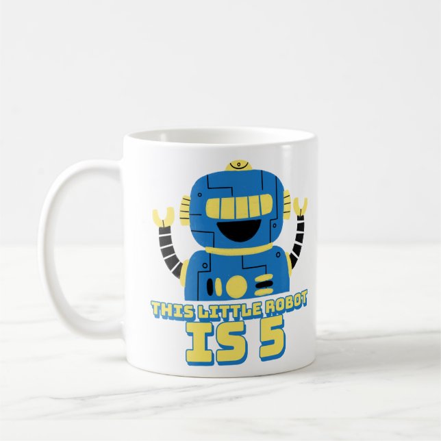 Robot Birthday 5 years Coffee Mug (Left)