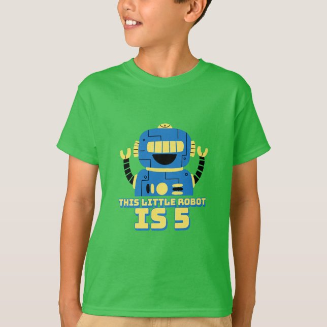 Robot Birthday 5 years T-Shirt (Front)