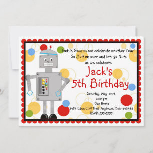 Robot Birthday Invitation