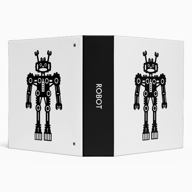 Robot - Black and White (2.0in) Binder (Background)