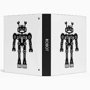 Robot - Black and White Binder