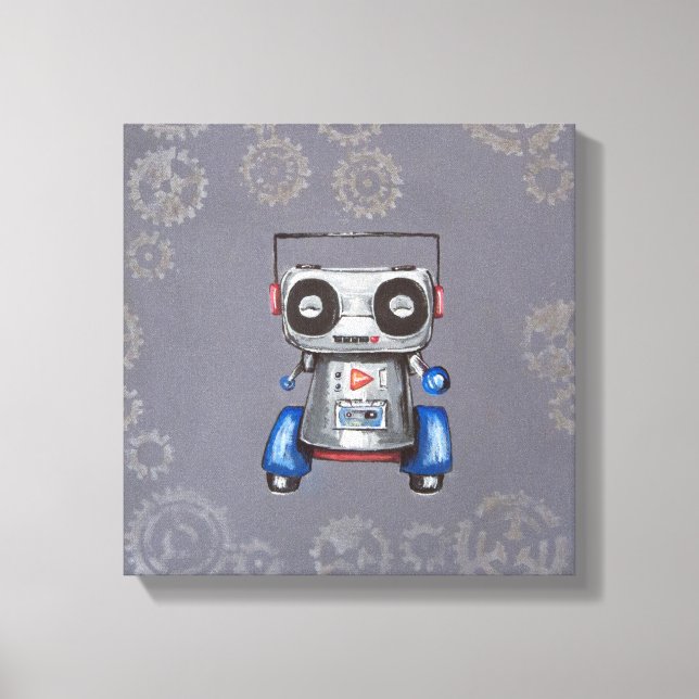 Robot Boomer Canvas Print (Front)