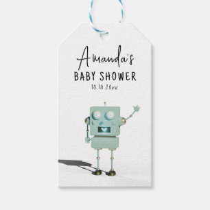 Robot boy Baby Shower Gift Tags