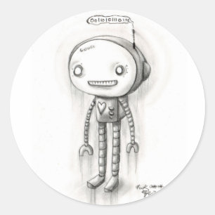 Robot Boy Classic Round Sticker