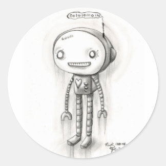 Robot Boy Classic Round Sticker