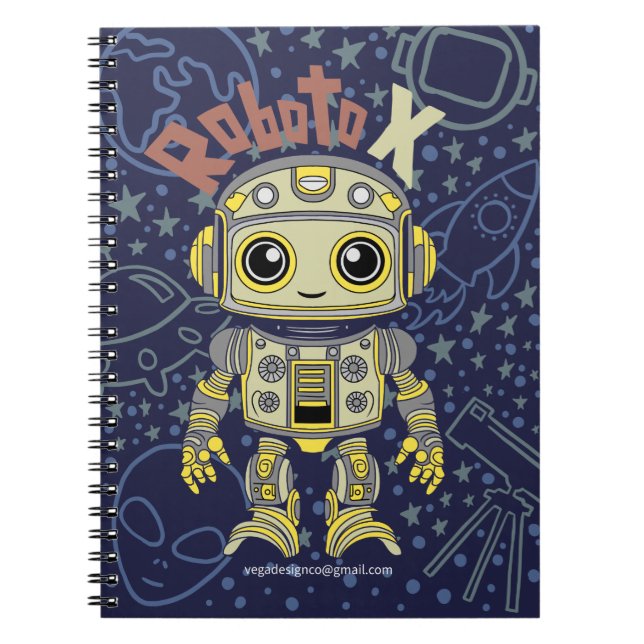 Robot Boy Spiral Photo Notebook (Front)