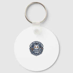 Robot Butler Cat Pet Lover Shirt Art - Robot Butle Keychain