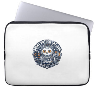 Robot Butler Cat Pet Lover Shirt Art - Robot Butle Laptop Sleeve