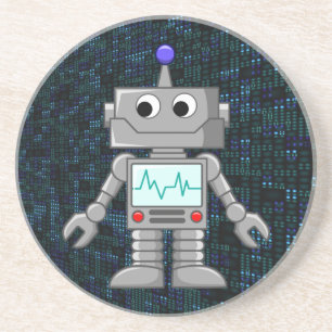robot cartoon coaster