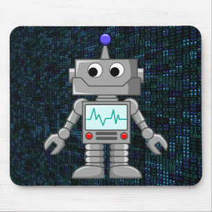 robot cartoon mouse pad