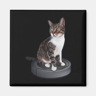 Robot Cat Vacuum Cleaner Feline Animal Cute Cat Magnet