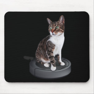 Robot Cat Vacuum Cleaner Feline Animal Cute Cat  Mouse Pad