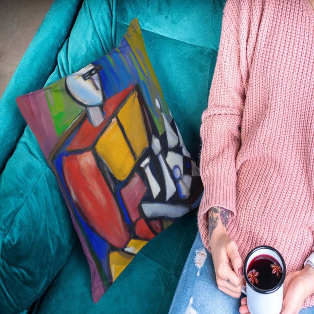 ROBOT CHESS PLAYER DECORATIVE THROW PILLOW (Creator Uploaded)