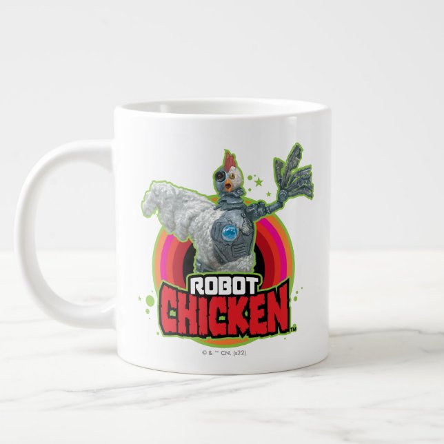 Robot Chicken Character Logo Large Coffee Mug (Left)