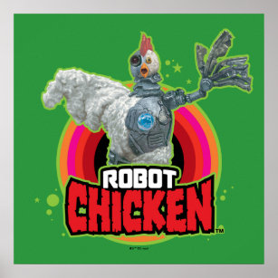 Robot Chicken Character Logo Poster