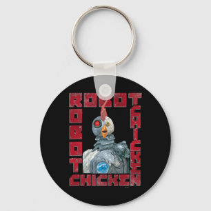 Robot Chicken Clic Mascot Metal Frame Vintage Port Keychain