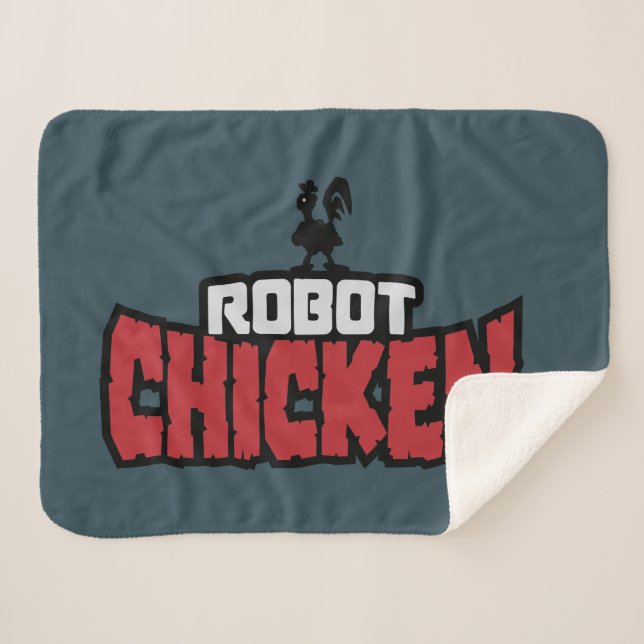 Robot Chicken Logo Sherpa Blanket (Front (Horizontal))