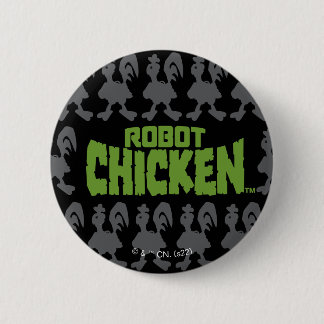 Robot Chicken Silhouette Pattern 2 Inch Round Button
