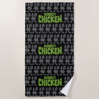 Robot Chicken Silhouette Pattern Beach Towel