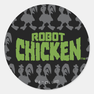 Robot Chicken Silhouette Pattern Classic Round Sticker