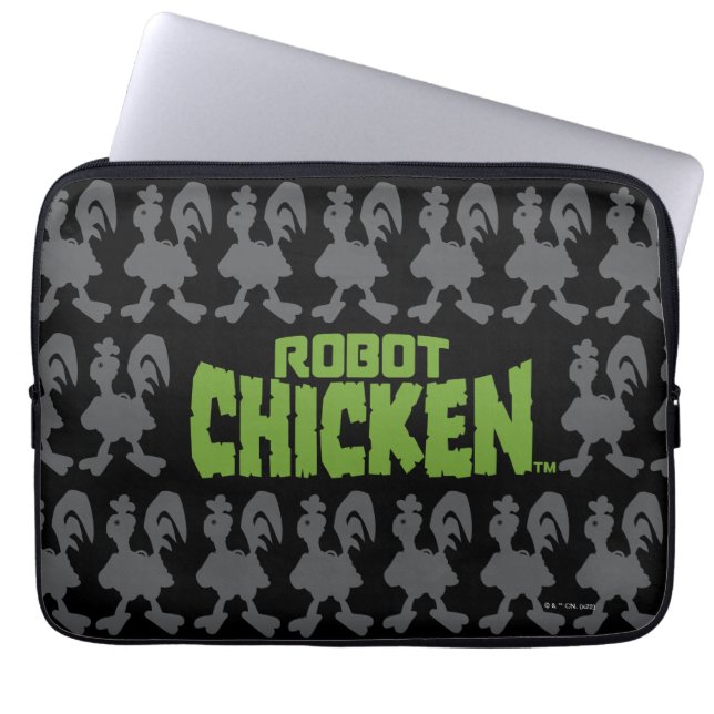 Robot Chicken Silhouette Pattern Laptop Sleeve (Front)