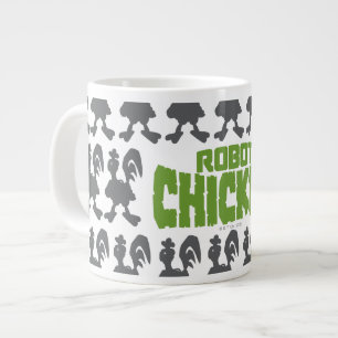 Robot Chicken Silhouette Pattern Large Coffee Mug