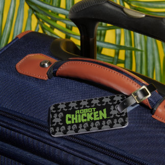 Robot Chicken Silhouette Pattern Luggage Tag