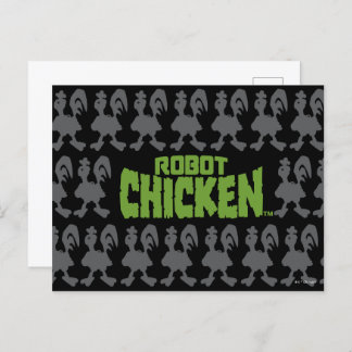 Robot Chicken Silhouette Pattern Postcard