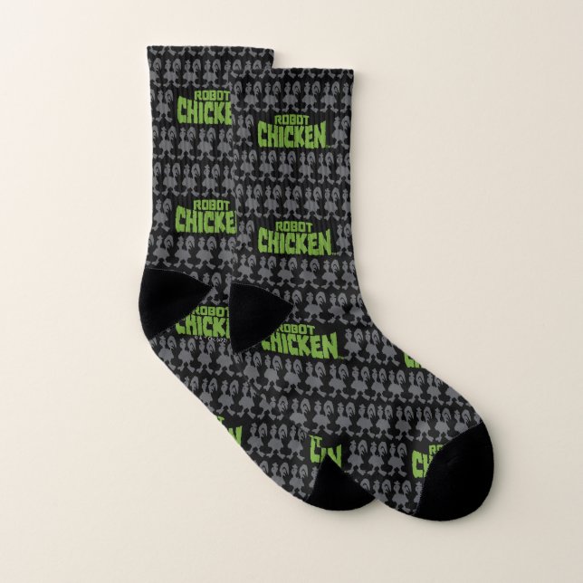 Robot Chicken Silhouette Pattern Socks (Pair)