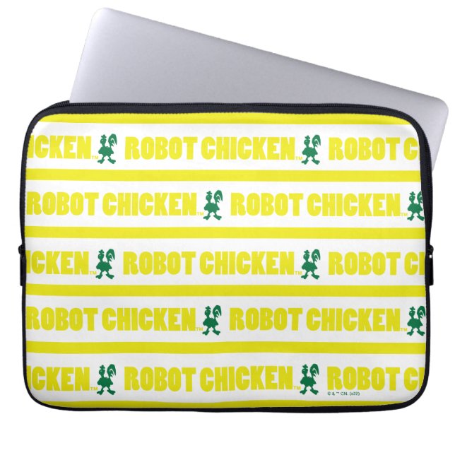 Robot Chicken Stripe Pattern Laptop Sleeve (Front)