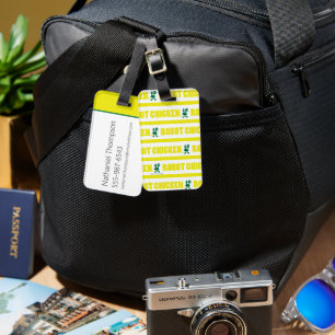 Robot Chicken Stripe Pattern Luggage Tag