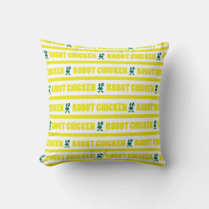 Robot Chicken Stripe Pattern Throw Pillow
