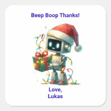 Robot Christmas Birthday Favour Sticker
