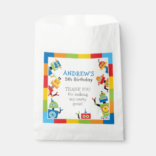 Robot Colourful Birthday Party Favour Sacks Bag