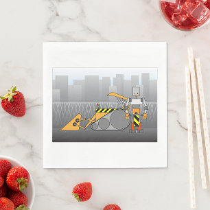 Robot Construction Worker Napkin