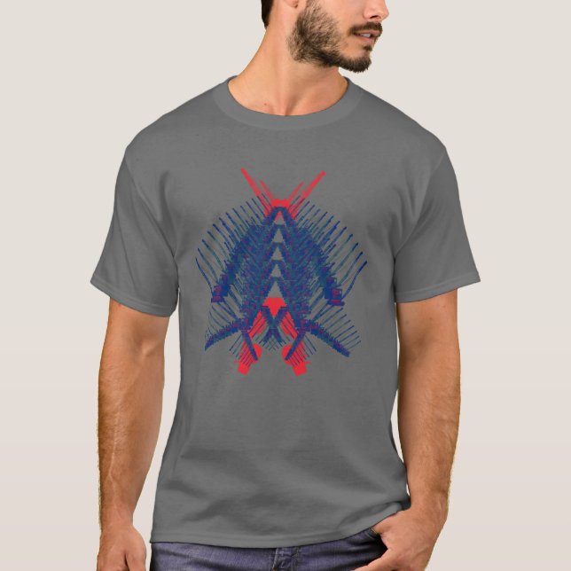 Robot Crane Man Whimsical Crane Operator Silly Fun T-Shirt (Front)