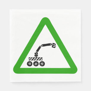 Robot Crossing Warning Sign Napkin