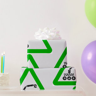 Robot Crossing Warning Sign Wrapping Paper