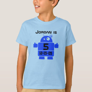 Robot Customizable 5th Birthday T-shirt